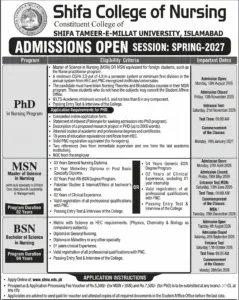 Nursing Admissions 2026