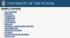 PU Entry Test Sample Papers