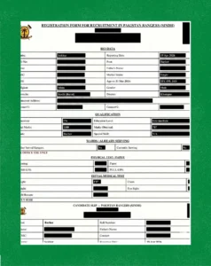 Sindh Rangers registration slip download