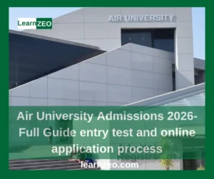 Air University admissions 2026 guide for intermediate students in Pakistan