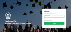 HEC degree attestation portal login page at eservices.hec.gov.pk